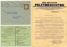 Germany 1935 Cover & Letter; München, Die Deutscher Pelztierzüchter To Schiplage; 3pf. Hindenburg Mourning Stamp - Covers & Documents