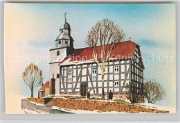 72630572 Schiffelbach Fachwerkkirche Kuenstlerkarte Atelier Weber Kassel Schiffe - Sonstige & Ohne Zuordnung