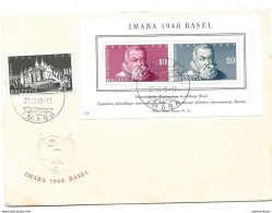 244 - 61 - Enveloppe Avec Bloc IMABA 1948 - Oblit Spéciale Basel - Marcophilie
