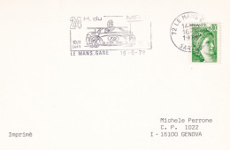 1978 - 81 - 82  N. 3 Buste Cartolina  CON ANNULLO  Meccanico  Figurato   Per La 24 ORE DI LE MANS - Automobilismo