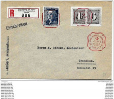 23-87 - Enveloppe Recommandée "100 Jahre Schwiez- Briefmarken" Zürich - Timbre Découpé Du Bloc - Marcophilie
