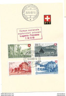 97 - 68 - Feuillet Avec Série Pro Patria 1948 Et Rare Oblit Spéciale "Campo Nazionale Esploratori Lugano-Trevano 1948" - Marcophilie