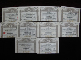 10x Russian Imperial Government 1891 3% GOLD Bonds 125 Roubles Russia + Coupons - Rusia