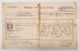 Geburts- Und Tauf-Schein Der Pfarre Hernals, Wien 1870 - Documents Historiques