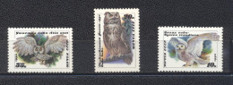 URSS 1990-Owls Set (3v) - Nuevos
