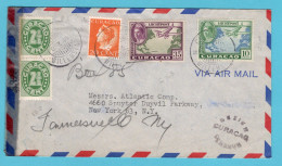 CURAÇAO Luchtpost Censuur Brief 1945 Willemstad Naar New York, USA - Curaçao, Antilles Neérlandaises, Aruba