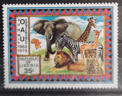 Liberia 1979 OAU Wildtiere/Masken/Vögel Mi 1094/97** Nur Die Tiere 1v Im Angebot - Liberia