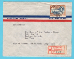 CURAÇAO Luchtpost R Brief 1946 Willemstad Naar New York, USA - Curacao, Netherlands Antilles, Aruba