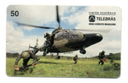 Armée Soldat Army Hélicoptère  Helicopter  Avion Jet Télécarte Brésil Phonecard  (K 415) - Brazilië
