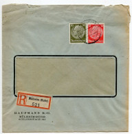 Germany 1938 Registered Cover; Mülheim (Ruhr) - Kaufmann K.-G.; 12pf. & 30pf. Hindenburg Stamps - Briefe U. Dokumente