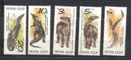 URSS 1990-Prehistoric Animals Set (5v) - Unused Stamps