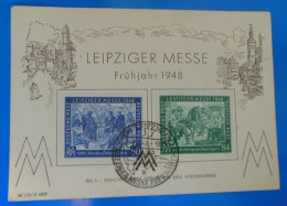 TIMBRE SUR CARTE D' ALLEMAGNE   -  LEIPZIGER MESSE FRUHJAHR 1948 - Brieven En Documenten