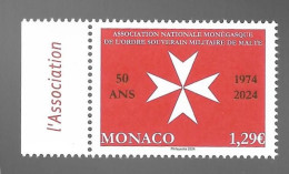 Monaco 2024 - 50 Ans De L'association De L'ordre Souverain Militaire De Malte ** - Nuovi