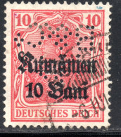 3233 1918 GERMAN OCCUPATION.SCARCE PERFIN. - Foreign Occupations