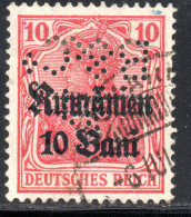 3233 1918 GERMAN OCCUPATION.SCARCE PERFIN. - Occupations