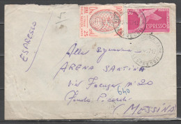 ITALIA 1957 - Lettera Espresso Con Democratica Espresso 50 L. E Ammissione ONU 25 L. - 1946-60: Poststempel