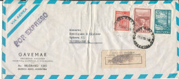 Argentina Registered Express Air Mail Cover Sent To Denmark 11-9-1961 (the Cover Is Folded) - Luftpost