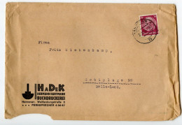 Germany 1938 Cover; Hannover - Hadek, Hermann Hartmann, Buchdruckerei To Schiplage; 15pf. Hindenburg - Lettres & Documents