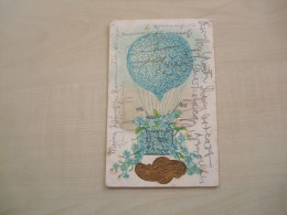 Carte Postale Ancienne 1908 MONGOLFIERE DE FLEURS - Fleurs