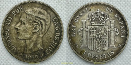 3913 ESPAÑA 1878 ALFONSO XII - 1878 *78 - EM M 5 PESETAS - Sammlungen