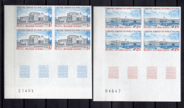 AFARS ET ISSAS  N° 395 + 396 NON DENTELES BLOCS DE 4 TIMBRES NEUFS SANS CHARNIERE COTE 240.00€   ADMINISTRATION BATIMENT - Unused Stamps