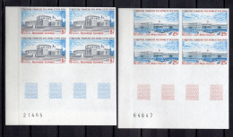 AFARS ET ISSAS  N° 395 + 396 NON DENTELES BLOCS DE 4 TIMBRES NEUFS SANS CHARNIERE COTE 240.00€   ADMINISTRATION BATIMENT - Nuevos