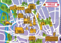 72627770 Halle Saale Bauwerke Und Sehenswuerdigkeiten Illustration Halle - Halle (Saale)