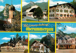 72627696 Oberammergau Passionsspieldorf Kirche Hotel Alte Post Bemalte Haeuser O - Oberammergau