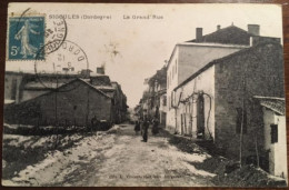 Cpa 24 Dordogne, SIGOULES, La Grand' Rue, Animée, Neige? Coll Vincent, écrite En 1912 - Other & Unclassified