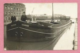 54 - MEURTHE Et MOSELLE ? - A Localiser - Carte Photo - Gros Plan Péniche " Corsaire " - Canal - Lastkahn - Binnenschip - Embarcaciones