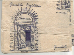 Papier Grand Format D'emballage Publicitaire ITALIE FIRENZE GIOCATTOLI BIGIOTTERIA  MIMOSA  Via Calzaioli - Werbung
