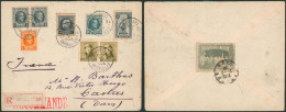 Affranch. Mixte (Houyoux / Casqué) Sur L. En Recommandé + Obl Agence "Brussel / Bruxelles 24" (1923) > Castres - Postmarks With Stars