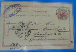 ENTIER POSTAL SUR CARTE  -  1898 - Briefkaarten