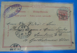 ENTIER POSTAL SUR CARTE  -  1898 - Tarjetas