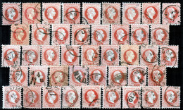 ⁕  Austria 1867 ⁕ Emperor Franz Josef I. 5 Kr. Mi.37 ⁕ 43v Used - Shades (# Lot 4) - Used Stamps