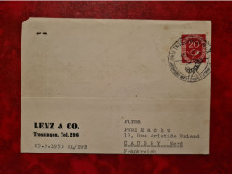 Lettre Allemagne 1953 CARTE ENTETE  LENZ ET CO TROSSINGEN - Andere & Zonder Classificatie