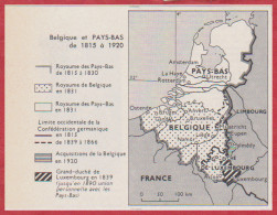 Belgique Et Pays Bas De 1815 à 1920. Carte Historique. Larousse 1960. - Historical Documents