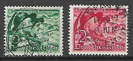 GERMANIA REICH TERZO REICH 1938 ANNESSIONE ALLA GERMANIA DEI SUDETI  UNIF. 625-626 USATA  VF - Oblitérés