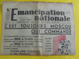 Journal L'Emancipation Nationale. Du 12 Décembre 1936. Doriot Charlet Jouvenel Drieu La Rochelle Marion - Otros & Sin Clasificación