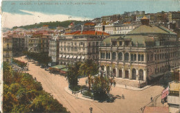 ALGERIE - ALGER - LE THEATRE ET LA PLACE BRESSON - ED. LL #29 - 1921 - Algiers