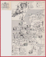 Pays Bas. Carte économique Et Armoiries. Larousse 1960. - Historische Documenten
