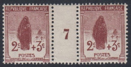 Orphelins - N° 148 Paire Millésime 7  * * - Cote : 90 € - Unused Stamps