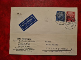 Lettre Allemagne 1954 CARTE ENTETE  OTTO AVERSANO HAMBOURG IMPORT GROSSHANDEZL FABRICATION - Autres & Non Classés