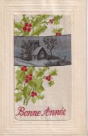 Silk Card  Holy And House Embroidery Carte Tissée Soie - Embroidered