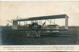 SEMAINE D' AVIATION De TOURAINE (30 Avril - 5 Mai 1910) - CHATEAU Sur BIPLAN ZODIAC  - - Fliegertreffen