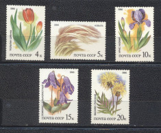 URSS 1986-Plants Of Russian Steppes Set (5v) - Unused Stamps