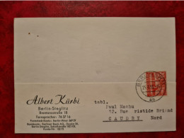 Lettre Allemagne 1955 CARTE ENTETE  ALBERT KURBI BERLIN STEGLITZ - Autres & Non Classés