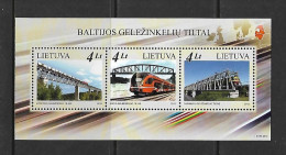 LITUANIE 2012 PONTS ET TRAINS YVERT N°B46 NEUF MNH** - Eisenbahnen