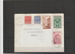MONACO - 1939 - Yv.157.158.169.170.171Monaco La Condamine Pour Paris Sur Lettre Vide - Cartas & Documentos