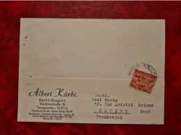 Lettre Allemagne 1955 CARTE ENTETE  ALBERT KURBI BERLIN STEGLITZ - Autres & Non Classés